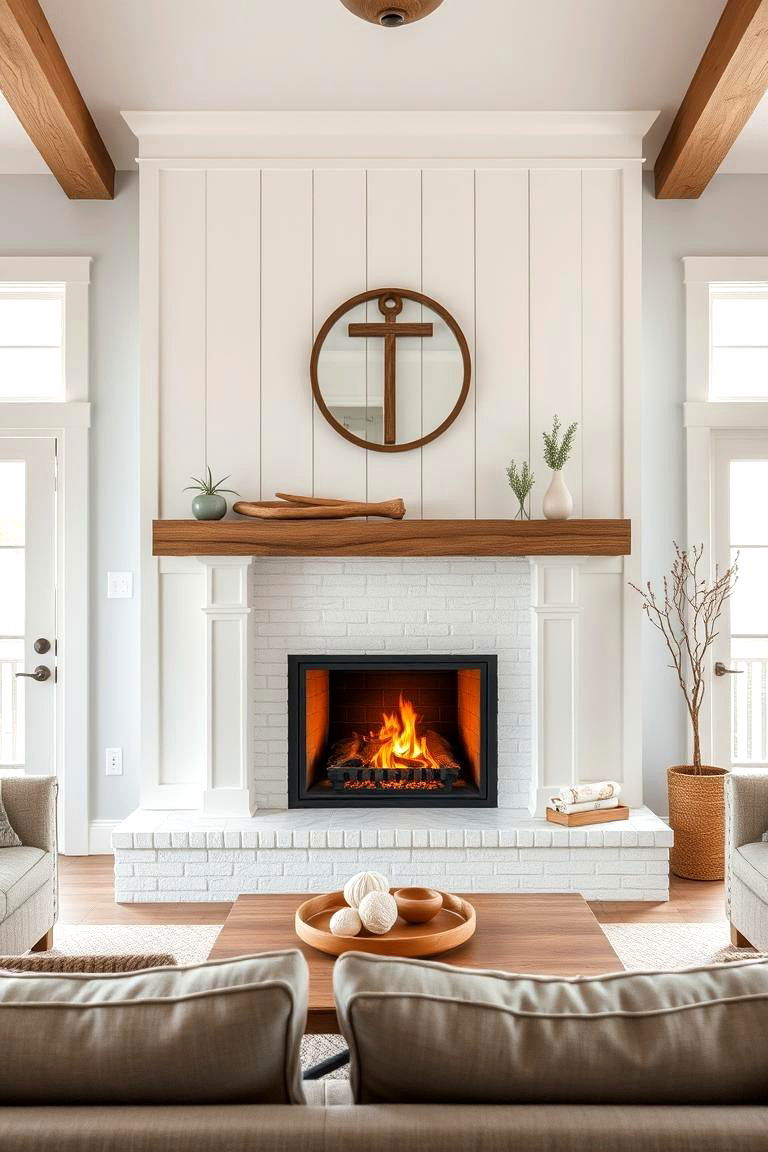 Warm Coastal Gas Fireplace - 24 Corner Gas Fireplace Ideas
