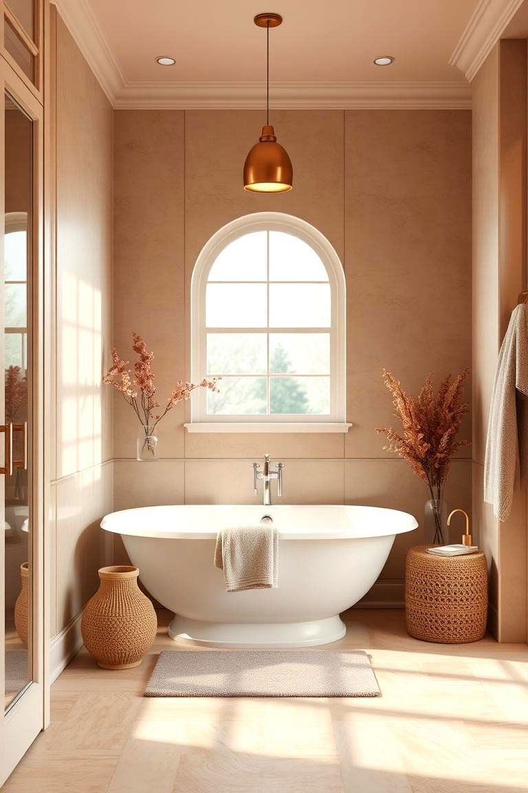 Warm Color Palette Harmony - 24 Cozy Bathroom Ideas