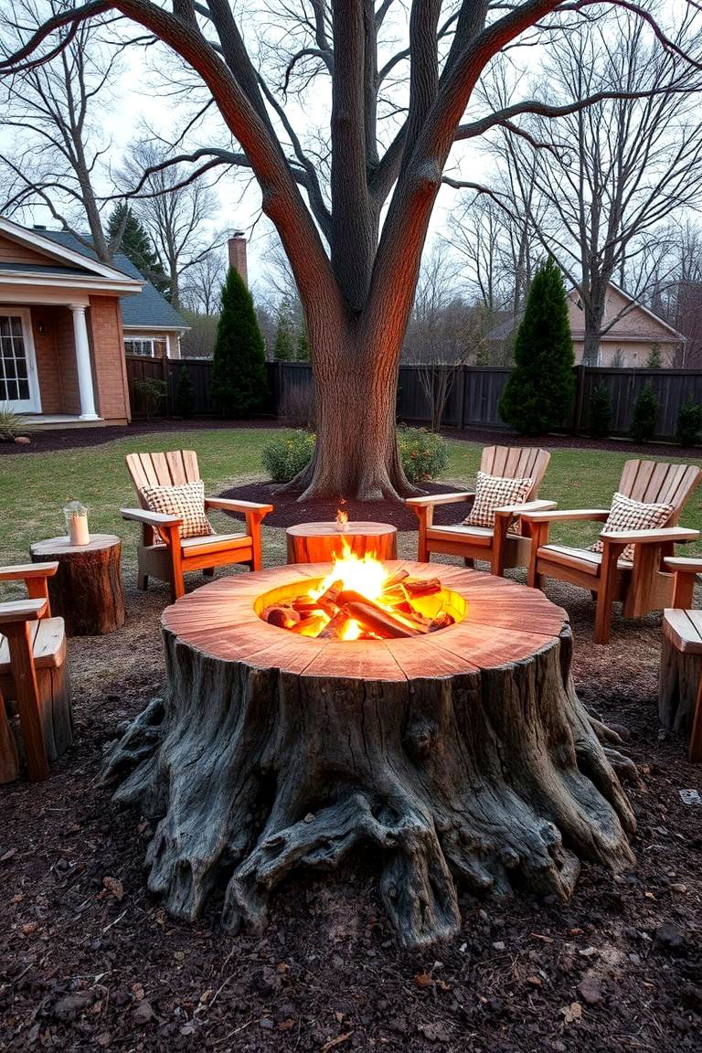 Warm Community Hub - 24 Tree Stump Fire Pit Ideas