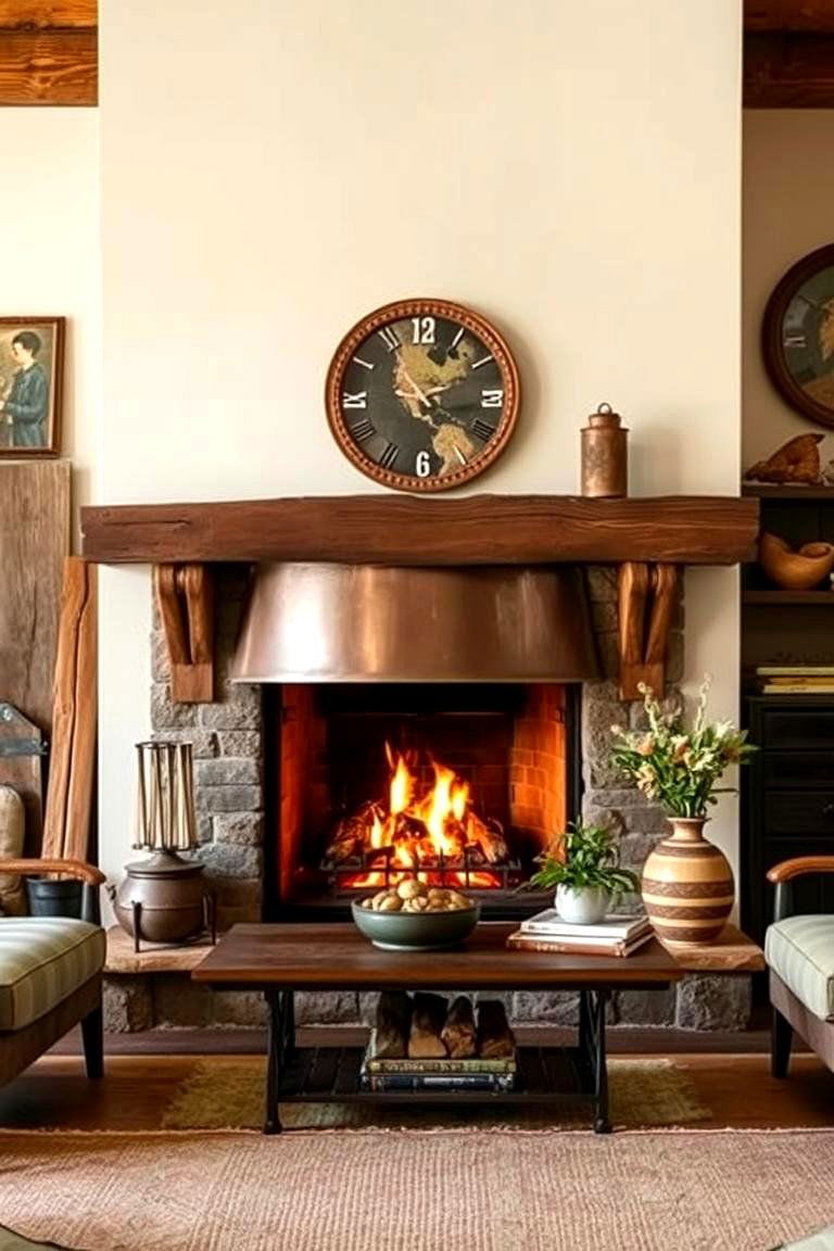 Warm Copper Fireplace - 24 Fireplace Paint Ideas