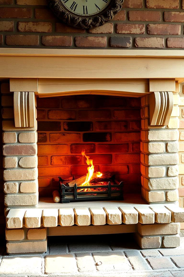 Warm Country Charm - 24 Rustic Brick Fireplace Ideas