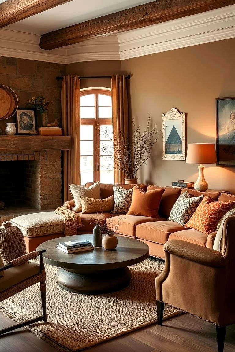 Warm Earth Tones Palette - 24 Boho Living Room Ideas