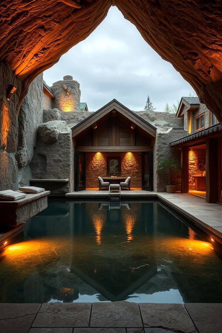 Warm Earthy Elements Design - 24 Rustic Pool House Ideas
