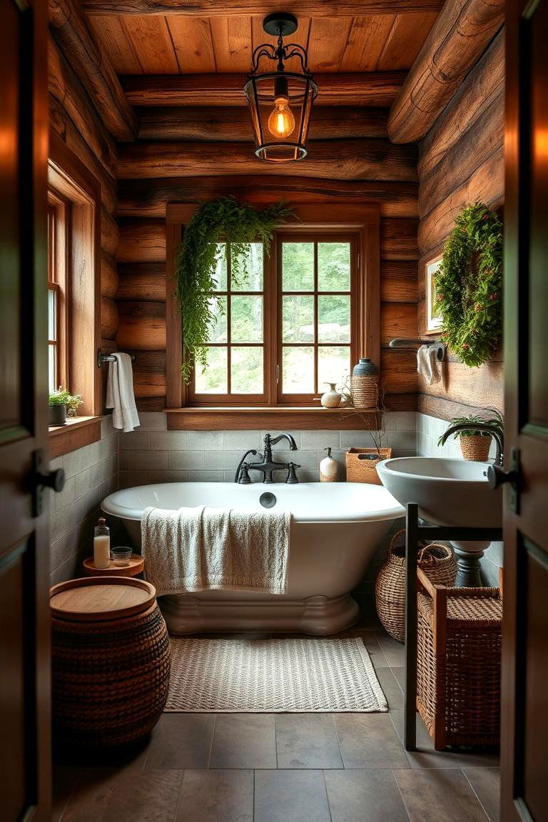 Warm Earthy Tones - 24 Cottage Bathroom Ideas