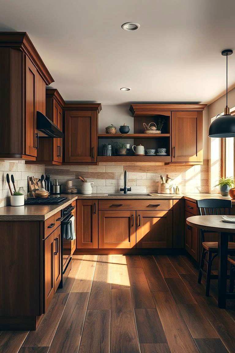 Warm Earthy Tones and Natural Textures - 24 Black and Brown Kitchen Ideas