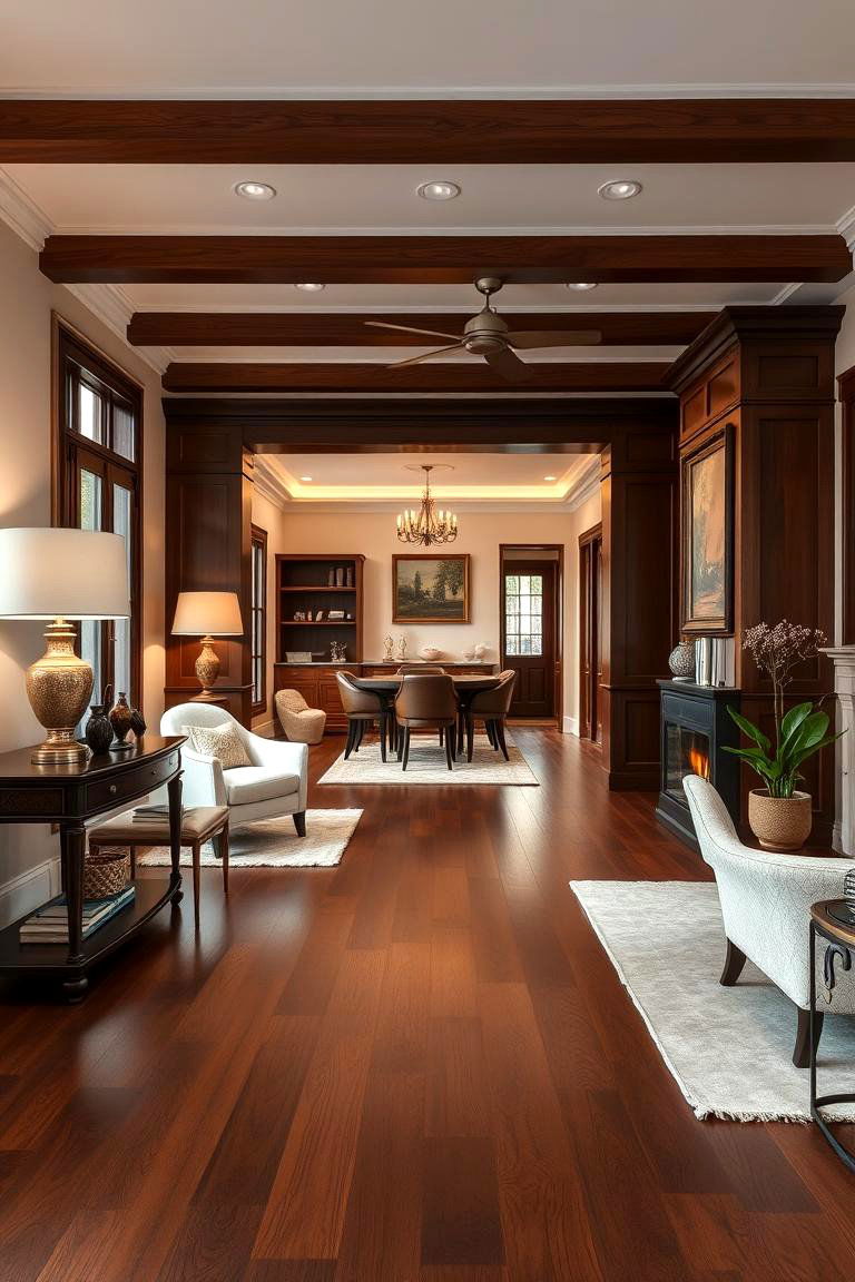 Warm Family Living - 24 Dark Walnut Floors for Rooms