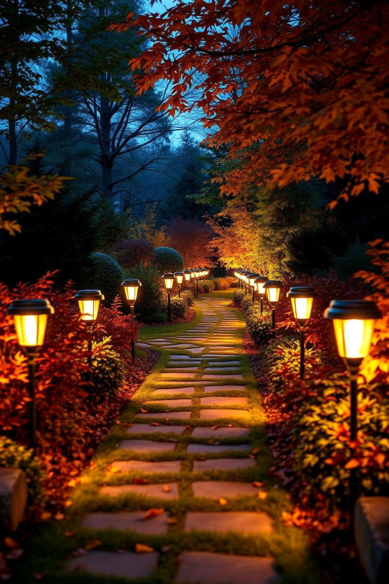 Warm Glow Garden Lighting - 24 Fall Garden Ideas