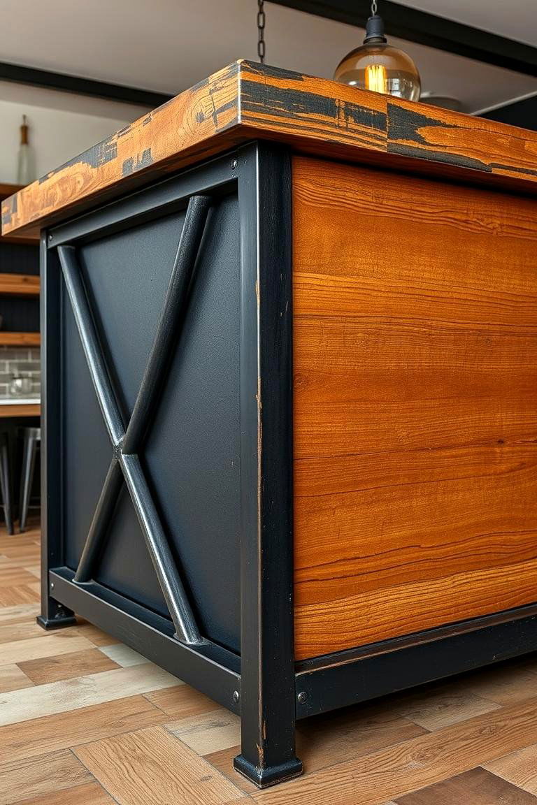 Warm Industrial Edge - 24 Black Kitchen Islands