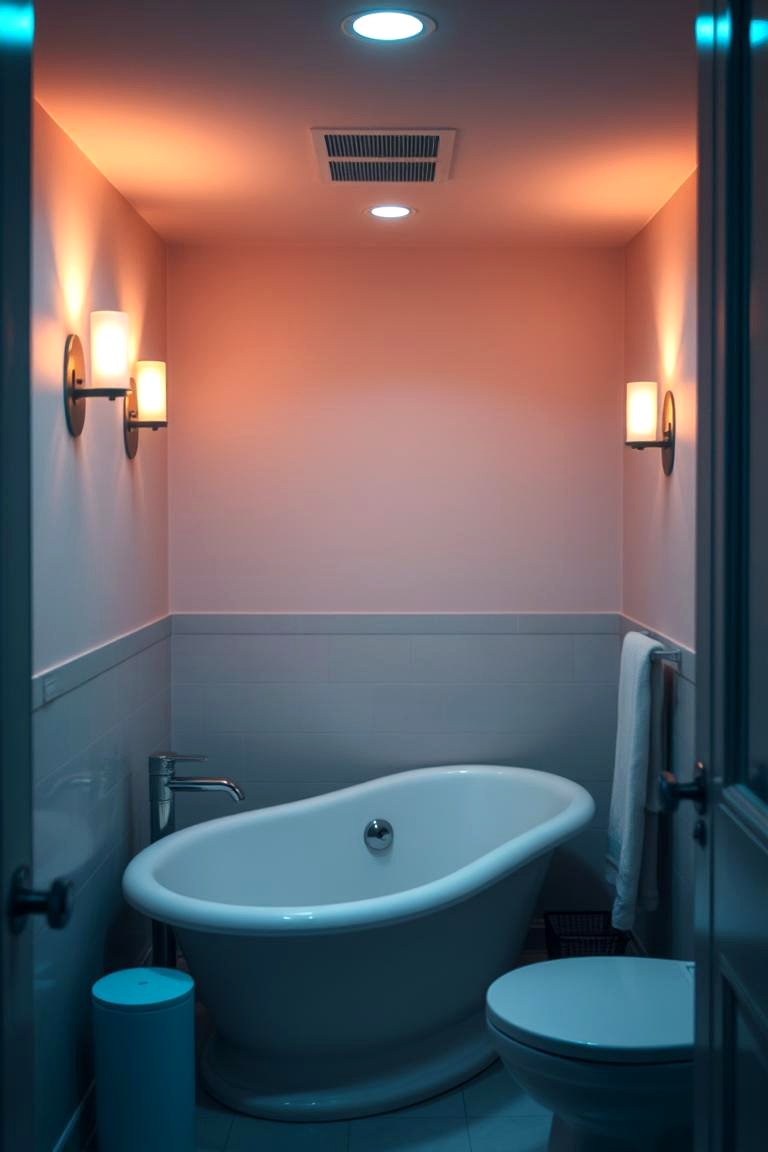 Warm Lighting Ambiance - 24 Basement Bathroom Ideas