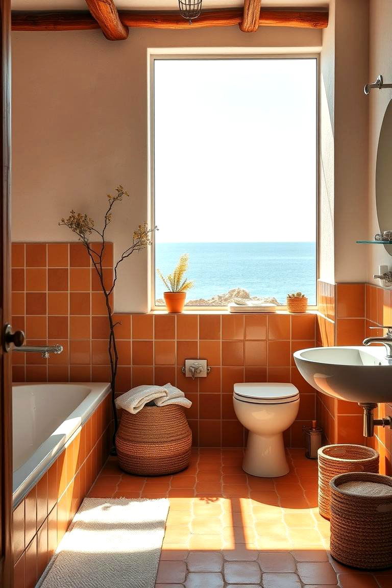 Warm Mediterranean Inspiration - 24 Terracotta Bathroom Ideas