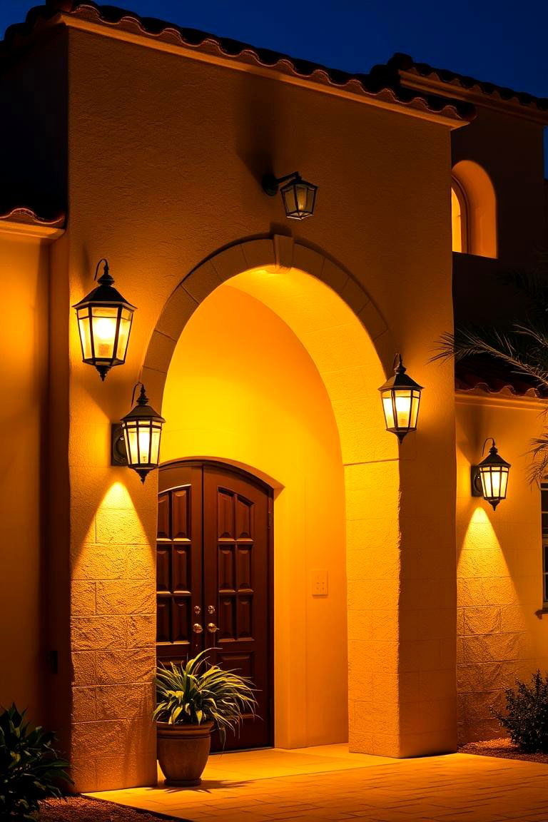 Warm Mediterranean Inspired Lighting - 24 Mediterranean House Exterior Ideas