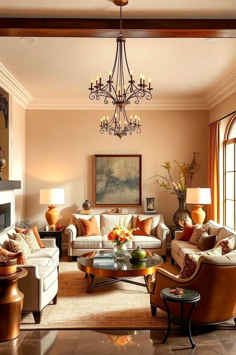 Warm Metallic Finishes - 24 Southwest Living Room Ideas