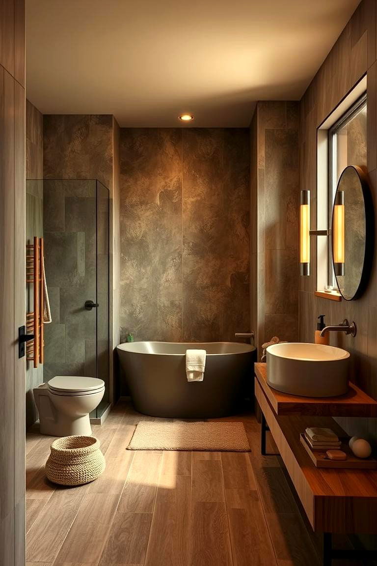 Warm Olive Glow - 24 Olive Green Bathroom Ideas