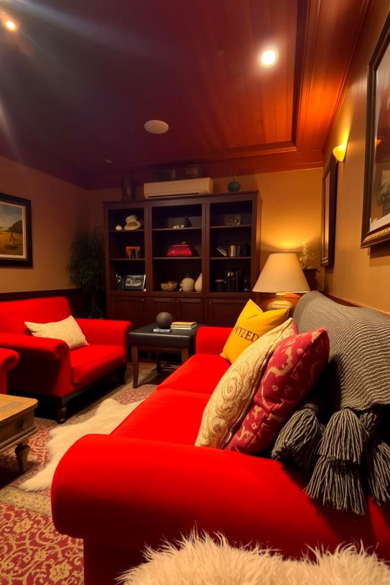 Warm Red Ambience - 24 Red Couch Living Room Ideas