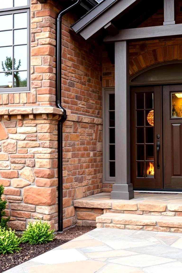 Warm Red Stone Cladding - 24 red home exterior ideas