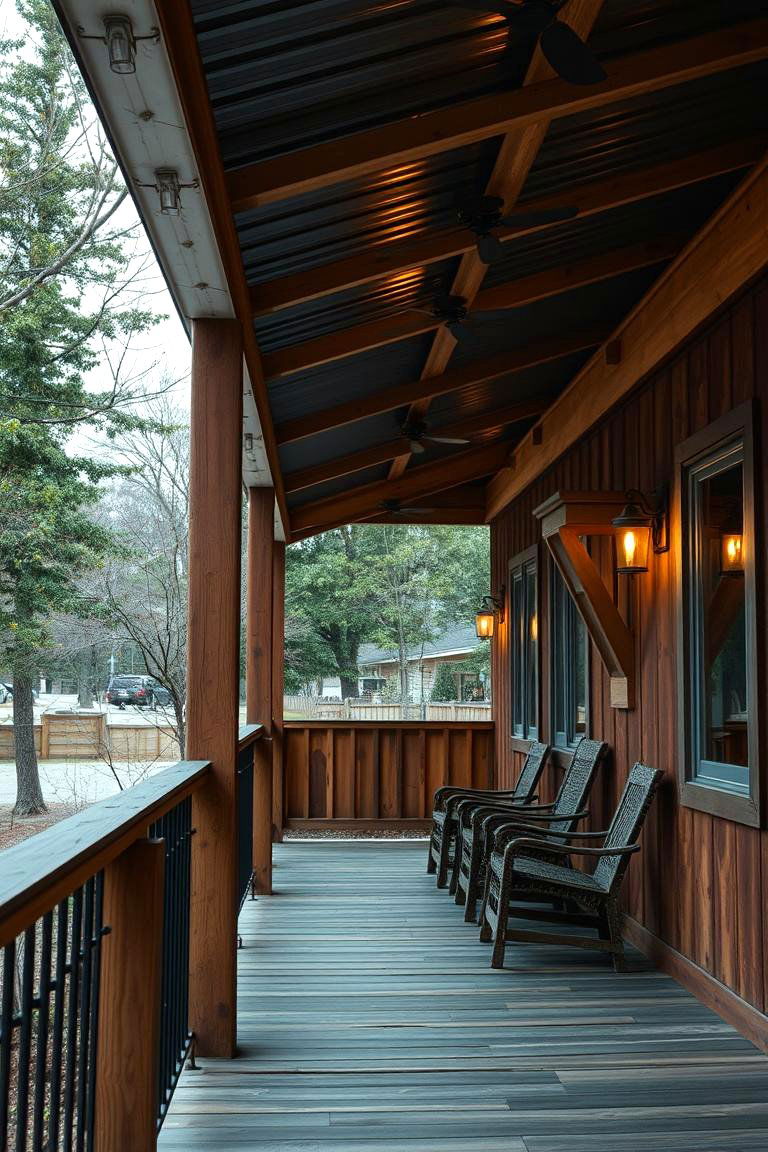 Warm Rustic Charm - 24 Metal Roof Porch Design Ideas