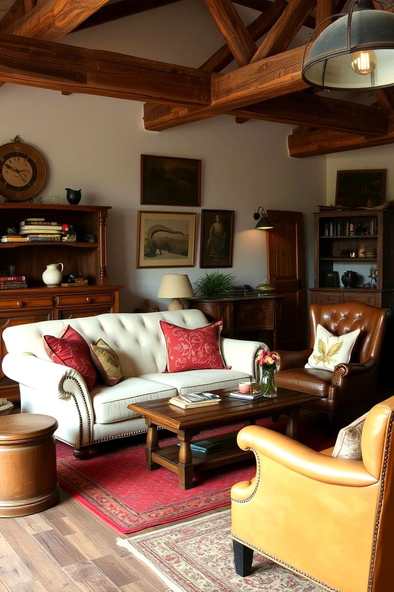 Warm Rustic Retreat - 24 Cream Couch Living Room Ideas