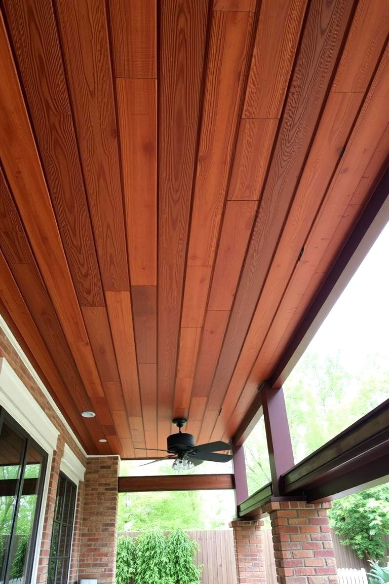 Warm Stained Wood Ceiling - 24 patio ceiling ideas