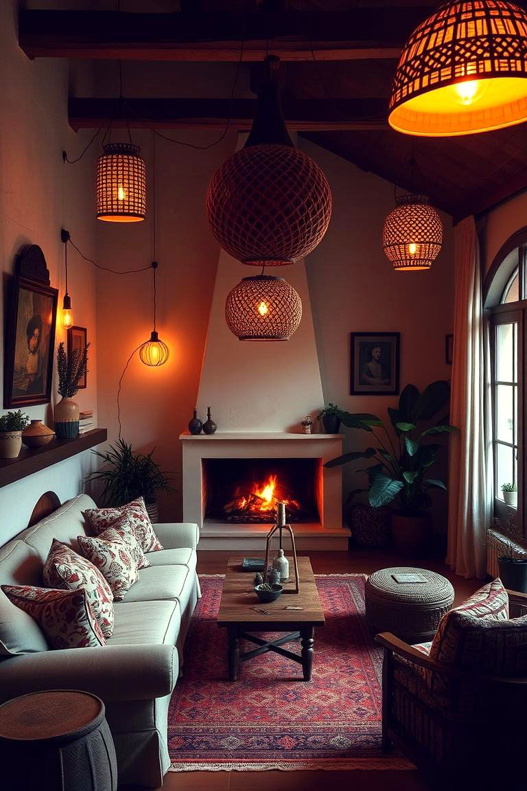 Warm Terracotta Lighting Fixtures - 24 terracotta living room ideas