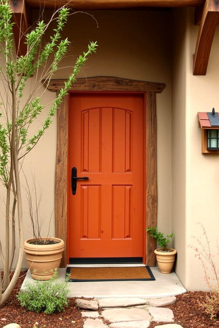 Warm Terracotta for Earthy Charm - 24 Front Door Color Ideas