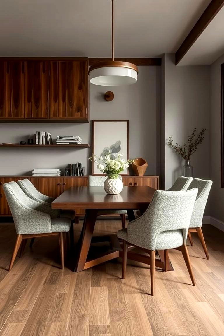 Warm Tones with Rich Wood Elements - 24 Mid-century Modern Dining Rooms