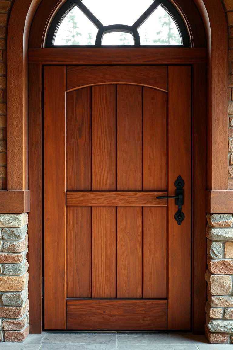 Warm Walnut Infusion - 24 Cedar Front Door Colors Ideas