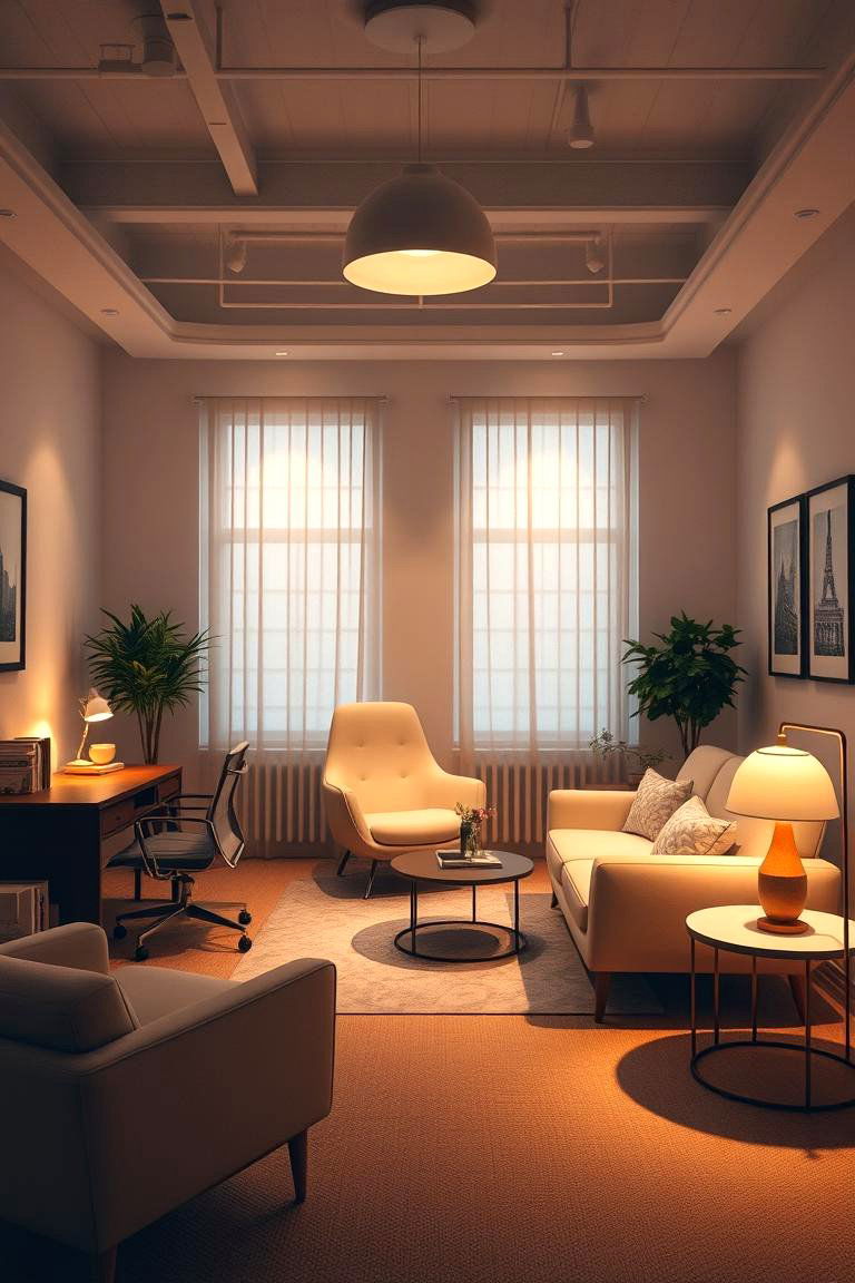 Warm White Lighting for Comfort - 24 Home Office Lighting Ideas