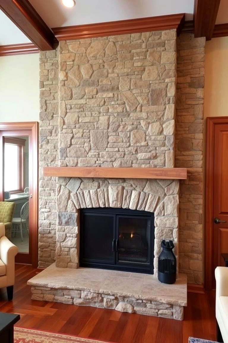 Warm Wood Accents - 24 Double-sided Fireplace Ideas