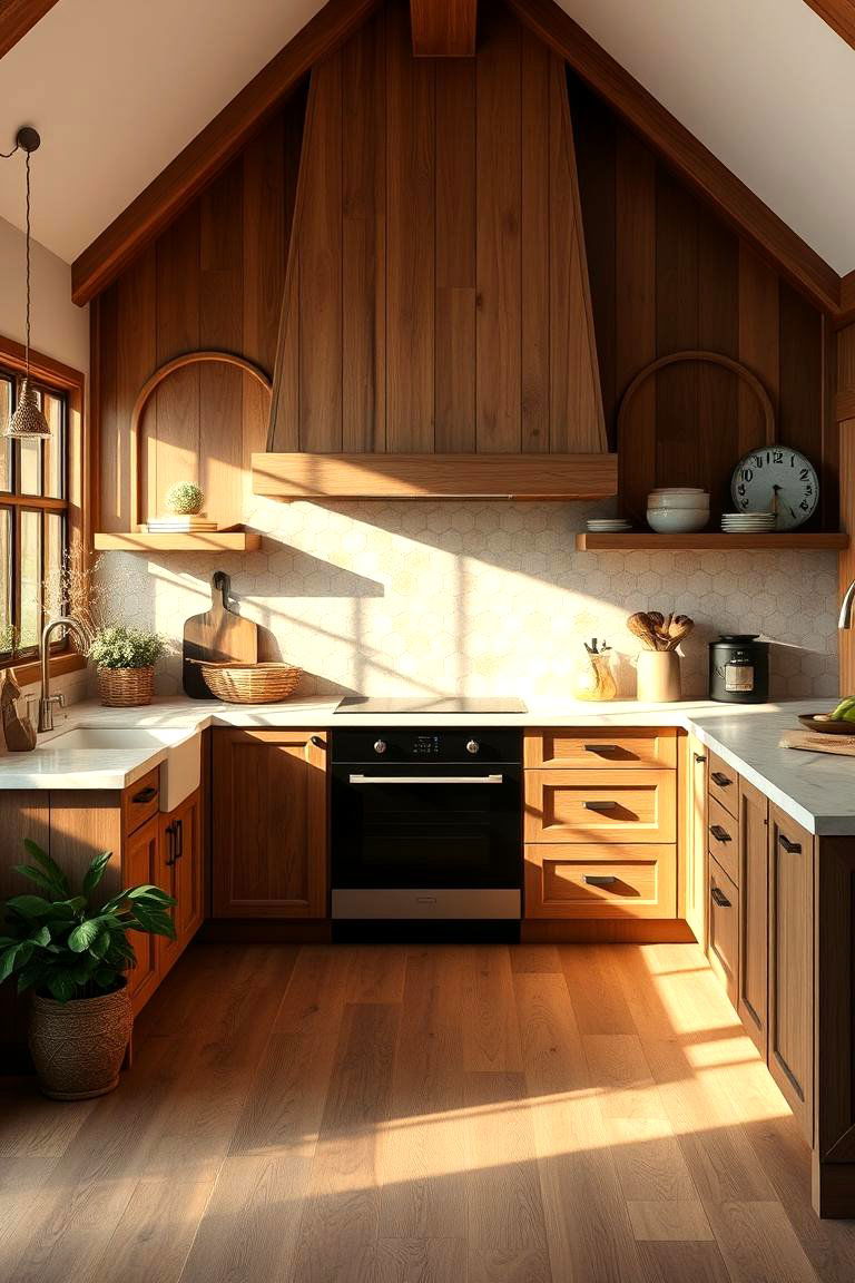 Warm Wood Accents - 24 Cashmere Kitchen Ideas