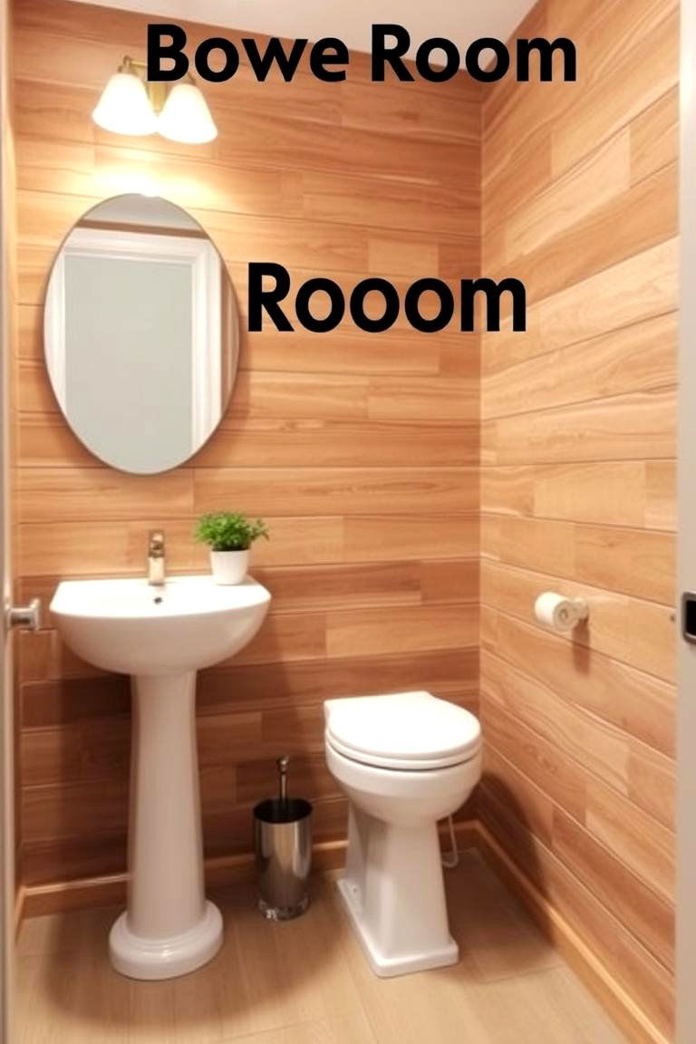 Warm Wood Plank Wainscoting - 24 Powder Room Wainscoting Ideas