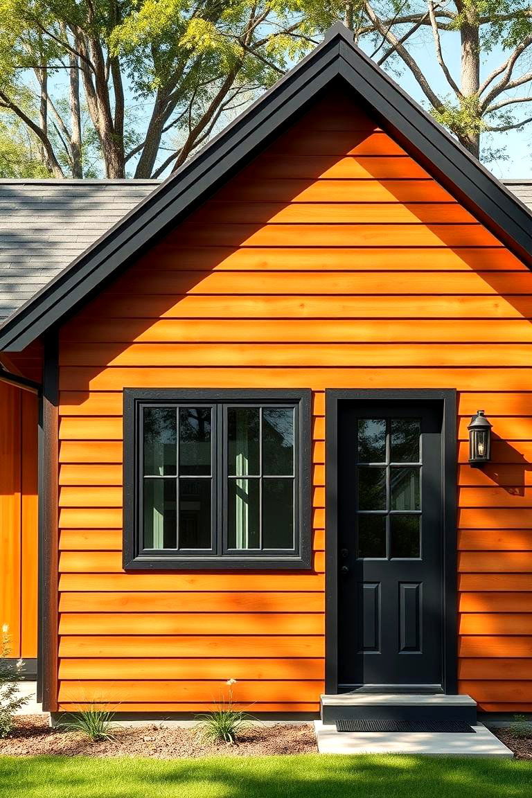 Warm Wood Siding with Dark Trim - 24 modern cottage house exterior ideas