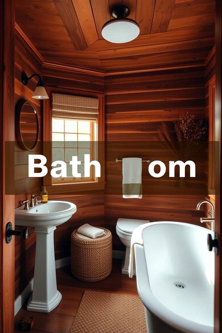 Warm Wood Tone Shiplap - 24 shiplap bathroom ideas