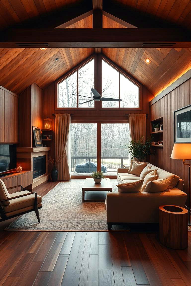 Warm Wood Tones - 24 Joanna Gaines Living Room Ideas