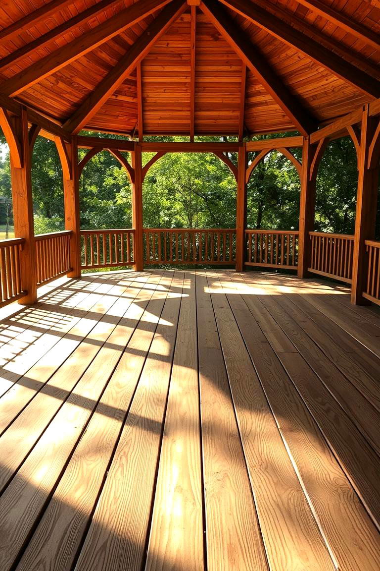 Warm Wooden Plank Charm - 24 Gazebo Floor Ideas