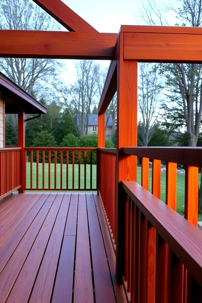 Warm Wooden Slat Railing - 24 Horizontal Deck Railing Ideas