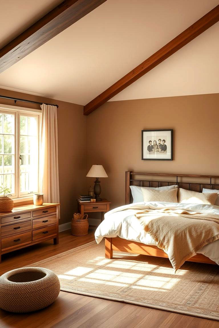 Warm and Cozy Taupe and Cream - 24 Bedroom Painting Ideas With Two Colors