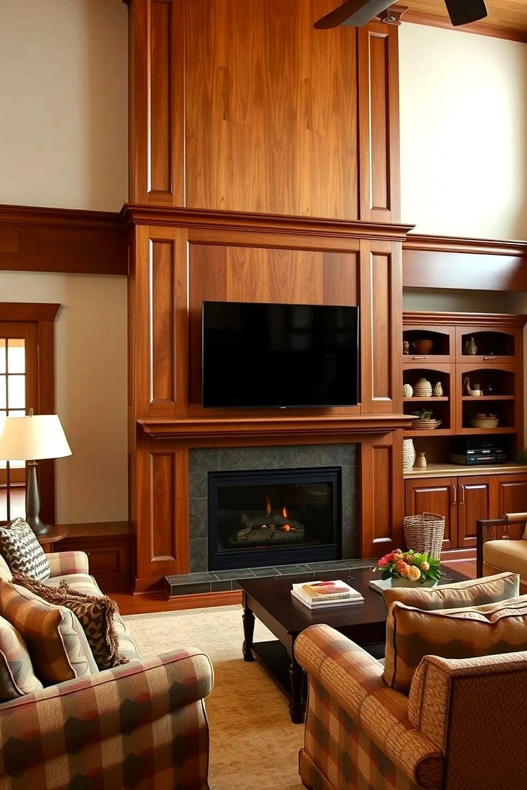 Warm and Cozy Traditional Style - 24 Linear Fireplace Ideas With Tv Above