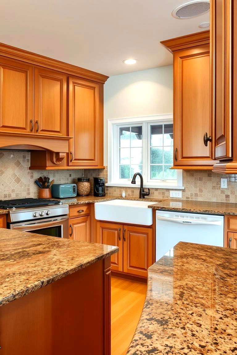 Warm and Earthy Brown Granite - 24 Granite Kitchen Countertop Ideas