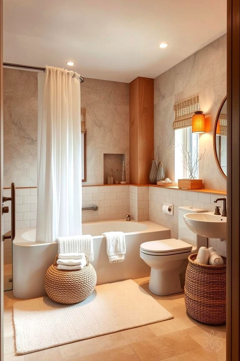 Warm and Inviting Decor - 24 Primary Bathroom Ideas