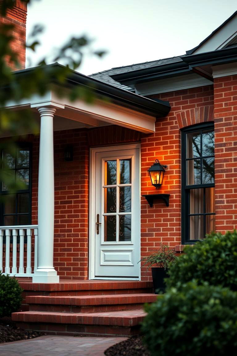 Warm and Inviting Exterior - 24 Red Brick House with Black Trim Design Ideas
