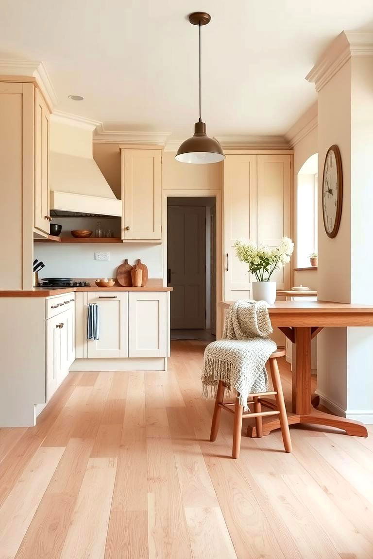 Warm and Inviting Kitchen with Light Wood - 24 Light Wood Floor Kitchen Ideas