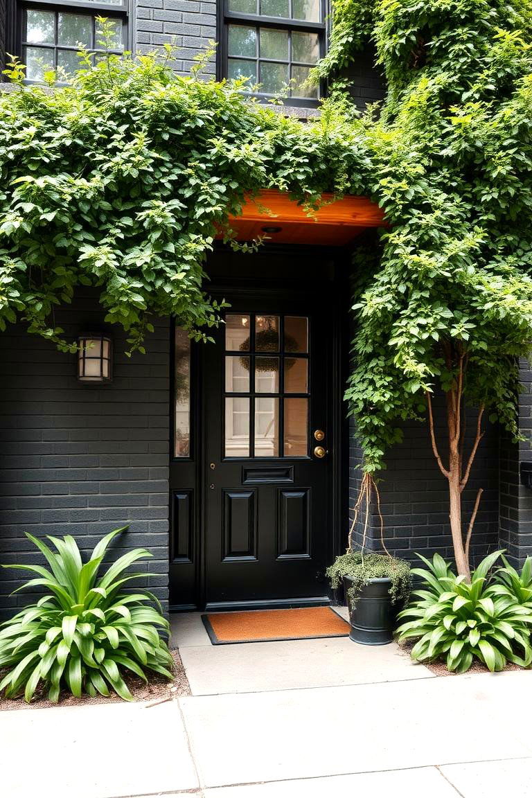 Warm and Welcoming Black Brick with Lush Greenery - 24 Black Brick House Exteriors