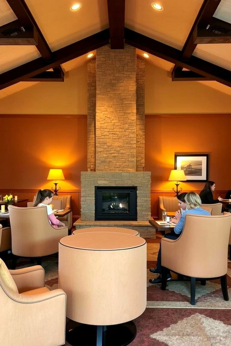 Warmth and Comfort in Dining Space - 24 Dining Room With Fireplace