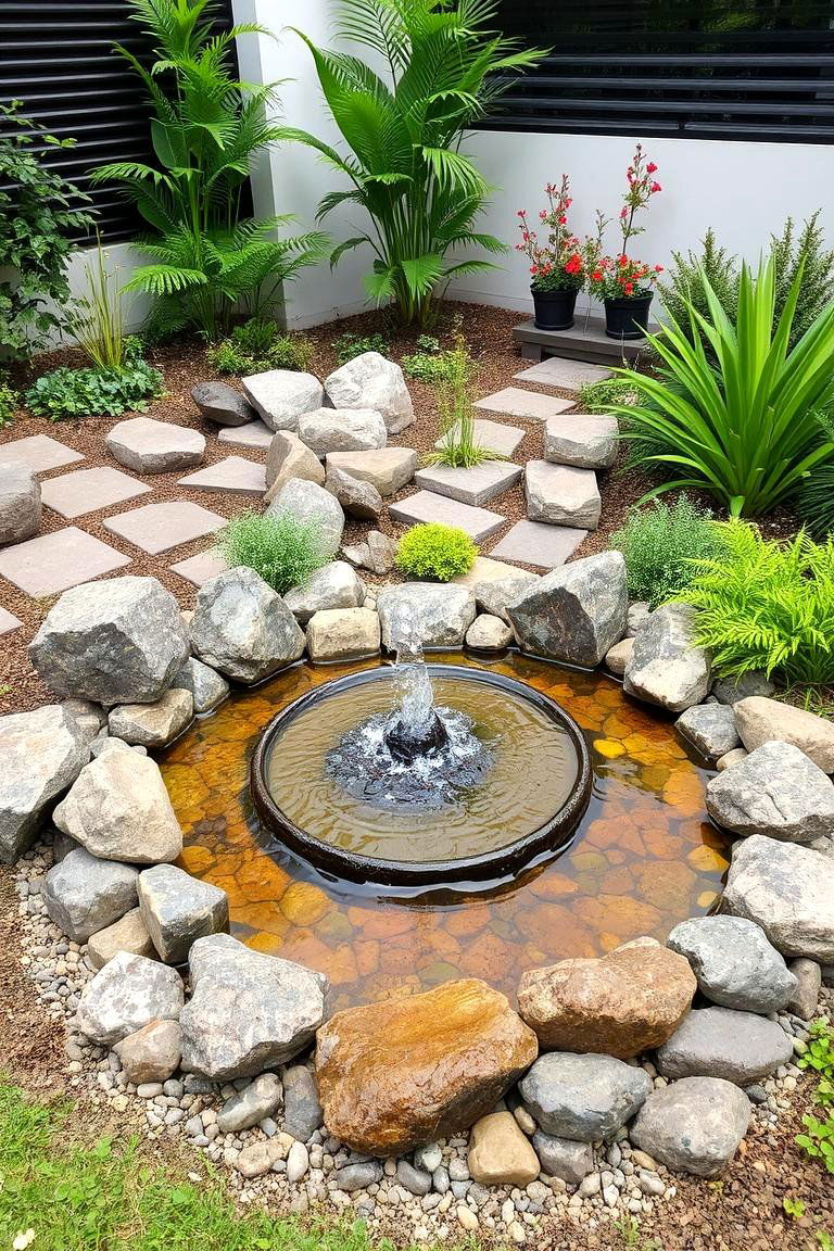 Water Feature - 24 Modern Small Garden Ideas