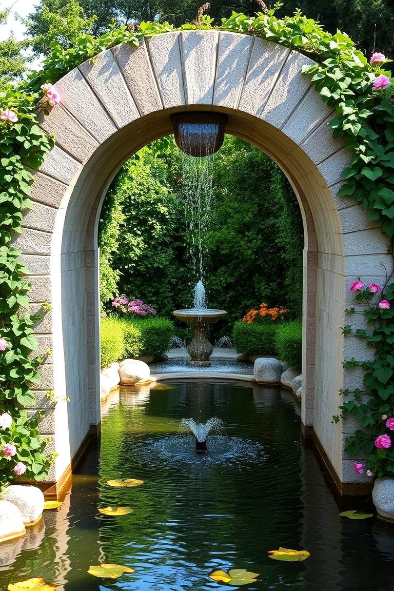 Water Feature Arch - 24 Garden Arch Ideas