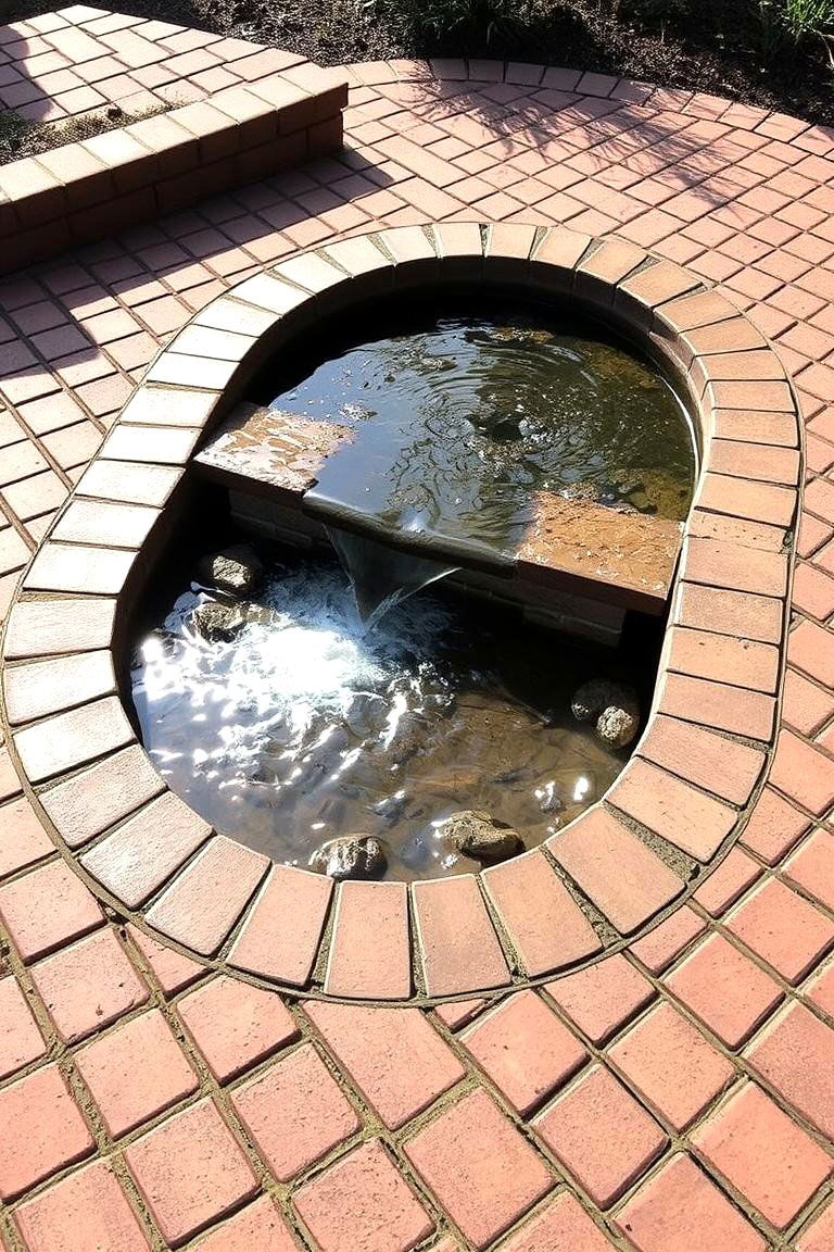 Water Feature Brick Patio - 24 Brick Patio Ideas