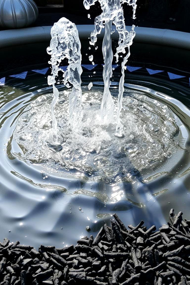 Water Feature Emphasis - 24 Black Mulch Landscaping Ideas