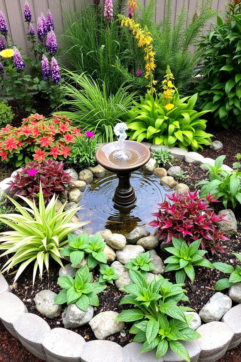 Water Feature Enchantment - 24 Round Garden Bed Ideas