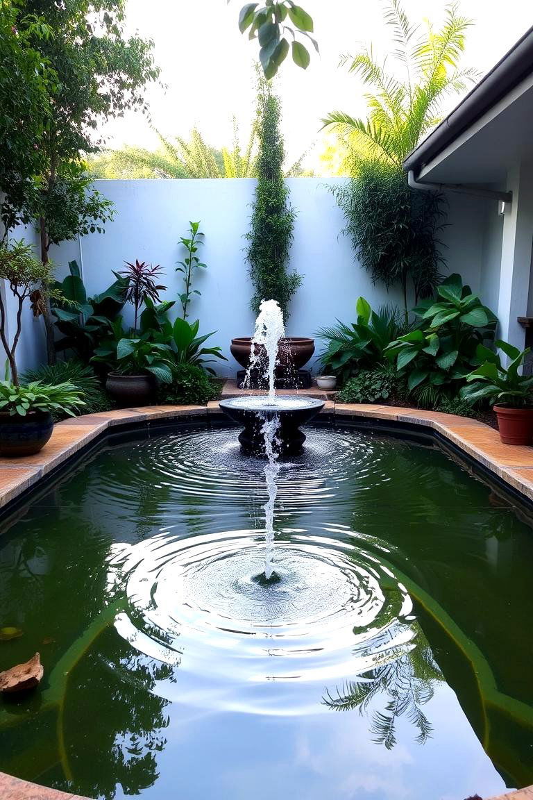 Water Feature Focal Point - 24 Small Patio Ideas