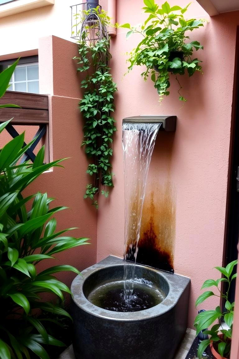 Water Feature Focal Point - 24 Townhouse Backyard Ideas